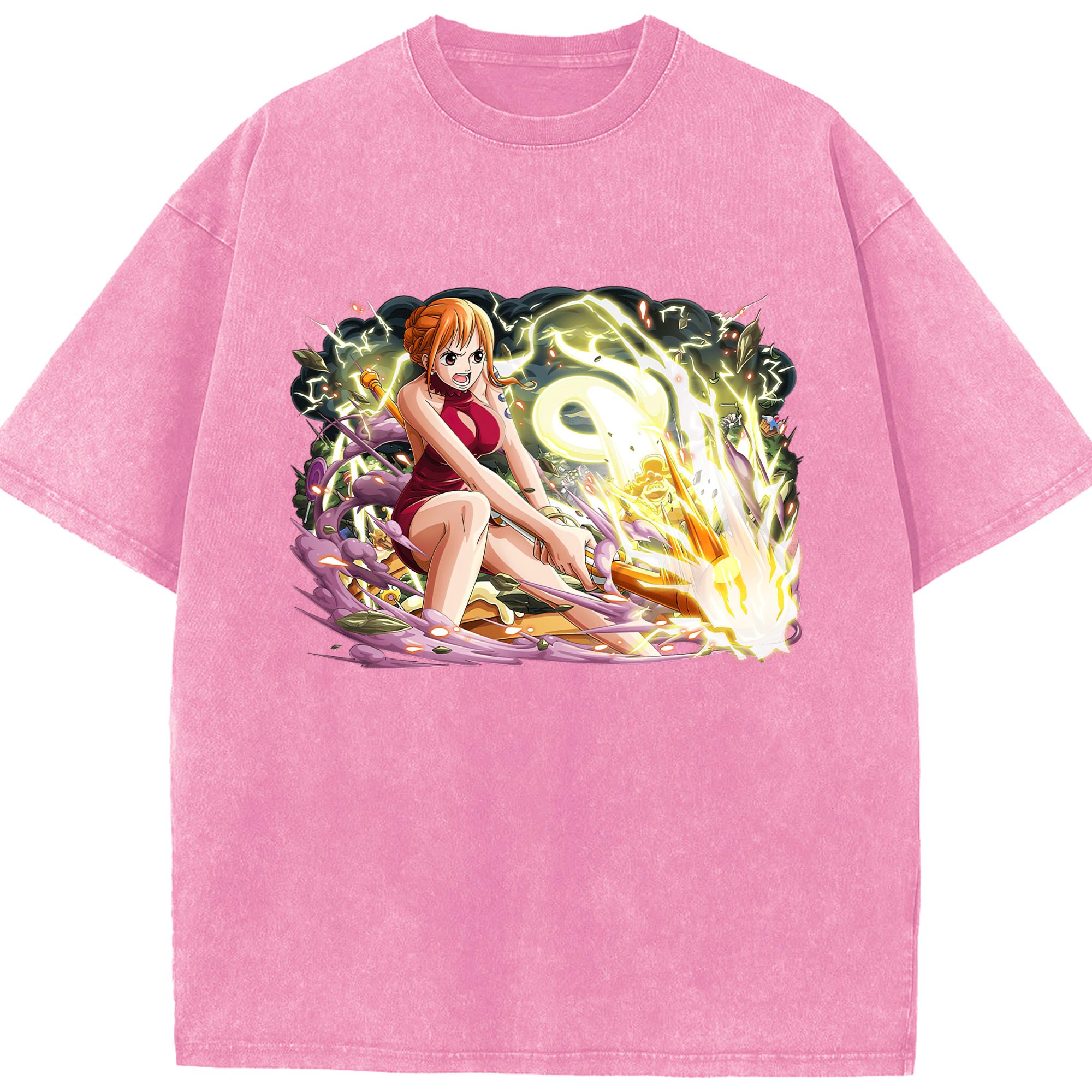 ワンピース ナミ ONE PIECE Nami 綿100% ヴィンテージ風 半袖Tシャツ（フロントプリント）